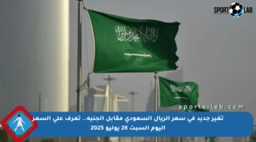 تغير جديد في سعر الريال السعودي مقابل الجنيه.. تعرف على السعر اليوم السبت 26 يوليو 2025